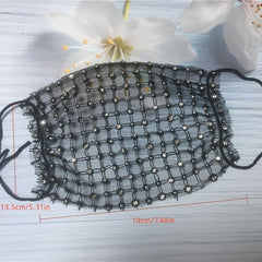 Rhinestones Mesh Mask Masquerade Crystal Halloween Masks Women Girls