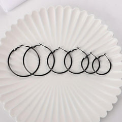 3 Pairs Stainless Steel Hoop Earrings Set Hypoallergenic for Women Girls