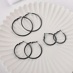 3 Pairs Stainless Steel Hoop Earrings Set Hypoallergenic for Women Girls
