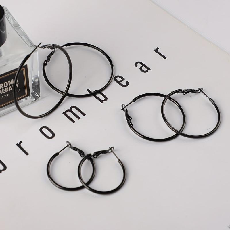3 Pairs Stainless Steel Hoop Earrings Set Hypoallergenic for Women Girls