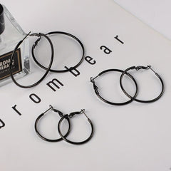 3 Pairs Stainless Steel Hoop Earrings Set Hypoallergenic for Women Girls