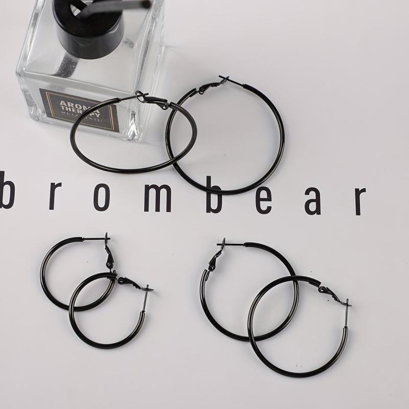 3 Pairs Stainless Steel Hoop Earrings Set Hypoallergenic for Women Girls