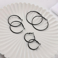 3 Pairs Stainless Steel Hoop Earrings Set Hypoallergenic for Women Girls