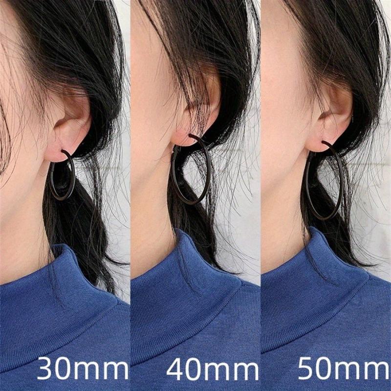 3 Pairs Stainless Steel Hoop Earrings Set Hypoallergenic for Women Girls
