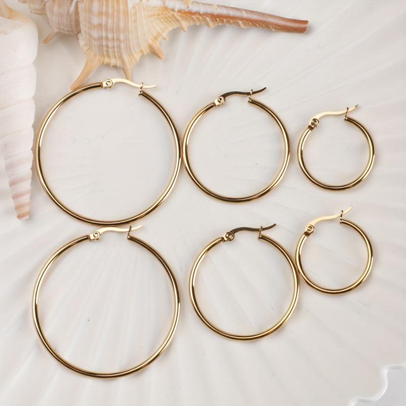 3 Pairs Hypoallergenic Hoop Earrings Set For Women Girls