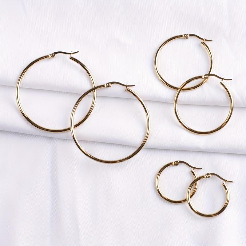 3 Pairs Hypoallergenic Hoop Earrings Set For Women Girls