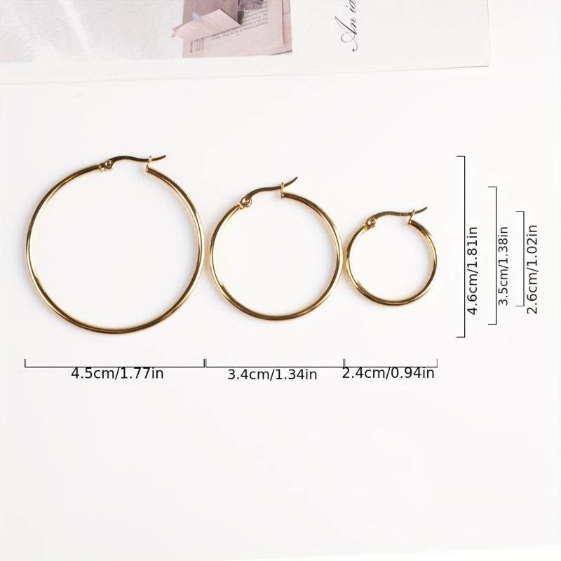 3 Pairs Hypoallergenic Hoop Earrings Set For Women Girls