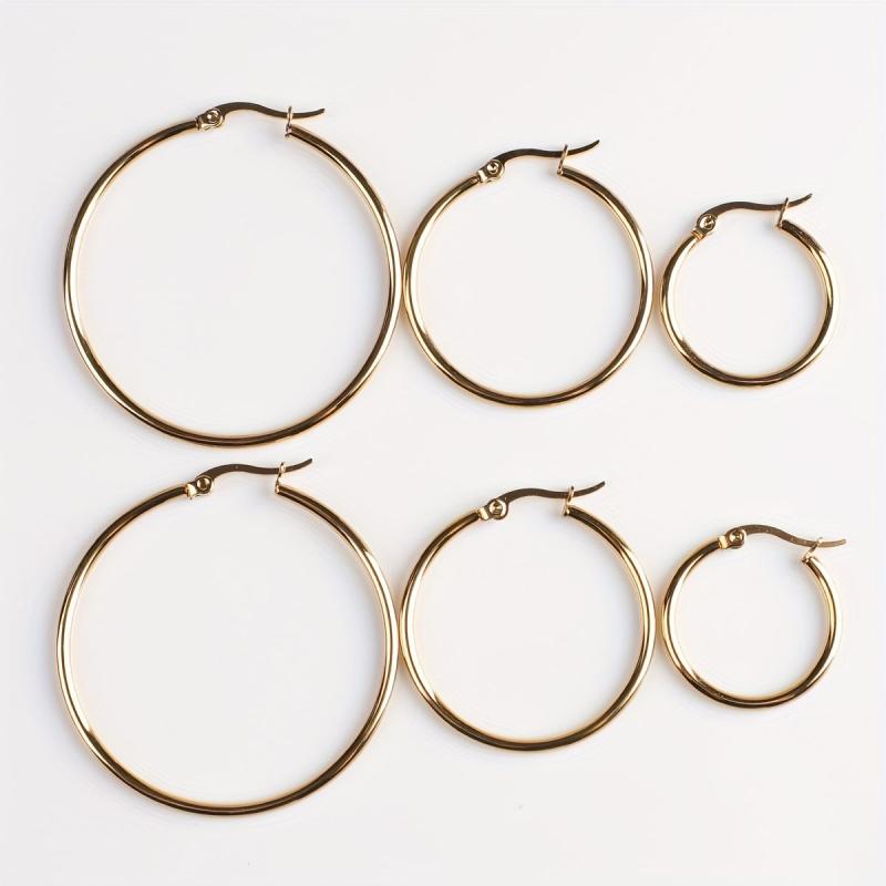 3 Pairs Hypoallergenic Hoop Earrings Set For Women Girls