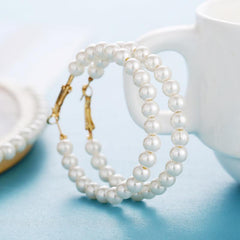 Faux Pearl Earring Hoop Earrings Women Jewelry