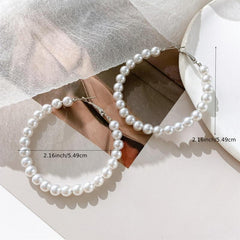 Faux Pearl Earring Hoop Earrings Women Jewelry