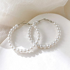 Faux Pearl Earring Hoop Earrings Women Jewelry
