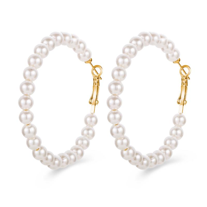 Faux Pearl Earring Hoop Earrings Women Jewelry