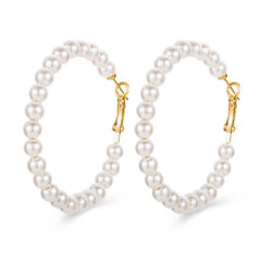 Faux Pearl Earring Hoop Earrings Women Jewelry