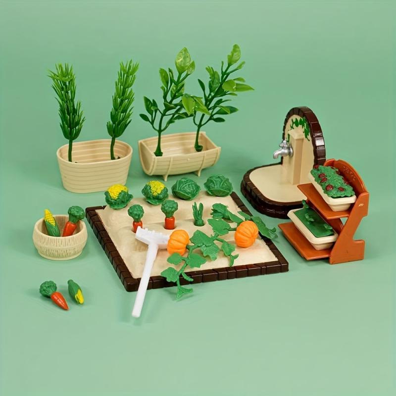 30pcs Mini Farm Vegetable Toys Educational Ornaments Simulation Play Set