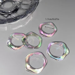 Colorful Geometric Resin Ring Minimalist Phone Case Keychain