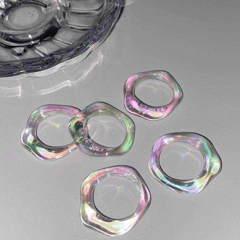 Colorful Geometric Resin Ring Minimalist Phone Case Keychain
