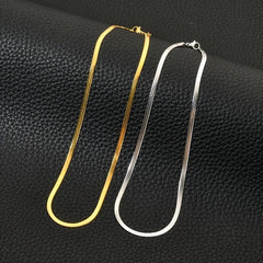 Silver Herringbone Chain Necklace for Women
