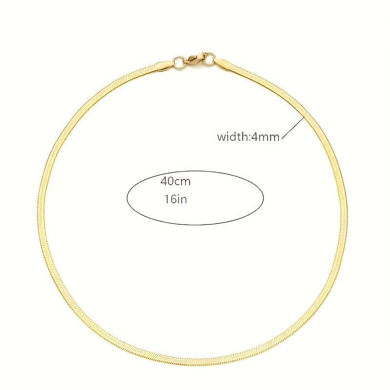 Silver Herringbone Chain Necklace for Women