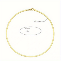 Silver Herringbone Chain Necklace for Women