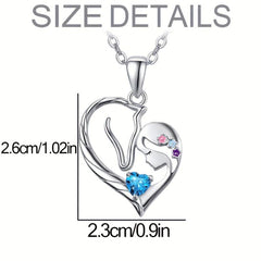 Horse Necklace Heart Necklace for Girls Birthday