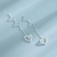 Tassel Earrings Sweet Heart Ear Wire Earrings Ear Jewelry
