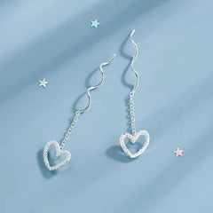 Tassel Earrings Sweet Heart Ear Wire Earrings Ear Jewelry
