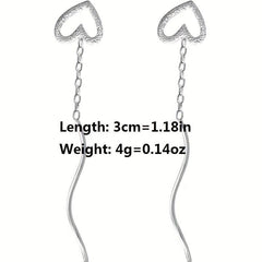 Tassel Earrings Sweet Heart Ear Wire Earrings Ear Jewelry