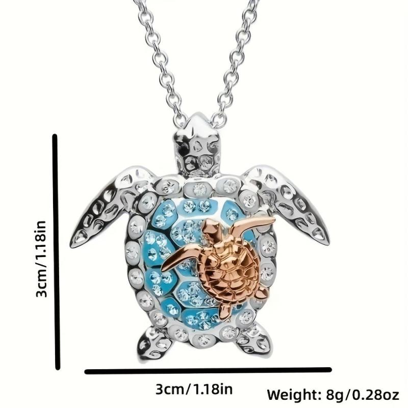 Turtle Necklace Parent child Turtle Pendant Necklace Charm Women's Necklace