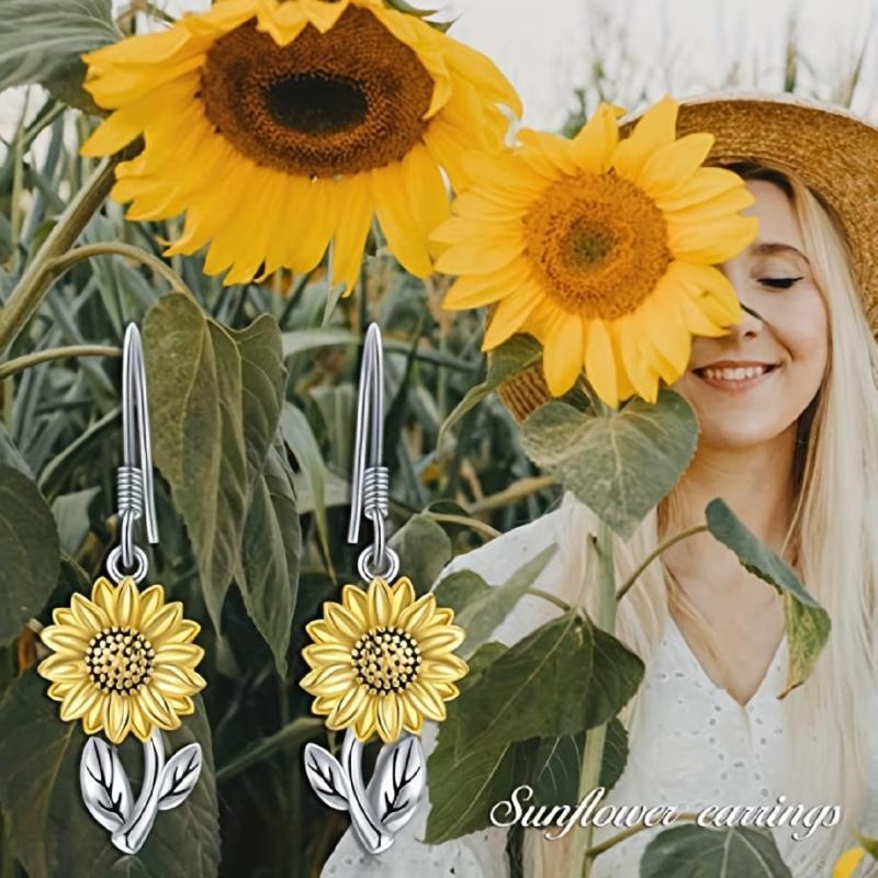 Sunflower Dangle Earrings Drop Dangle Earrings