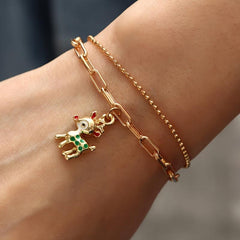 Holiday Jewelry Set Japanese Chain Pendant Christmas Bracelet