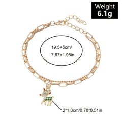Holiday Jewelry Set Japanese Chain Pendant Christmas Bracelet