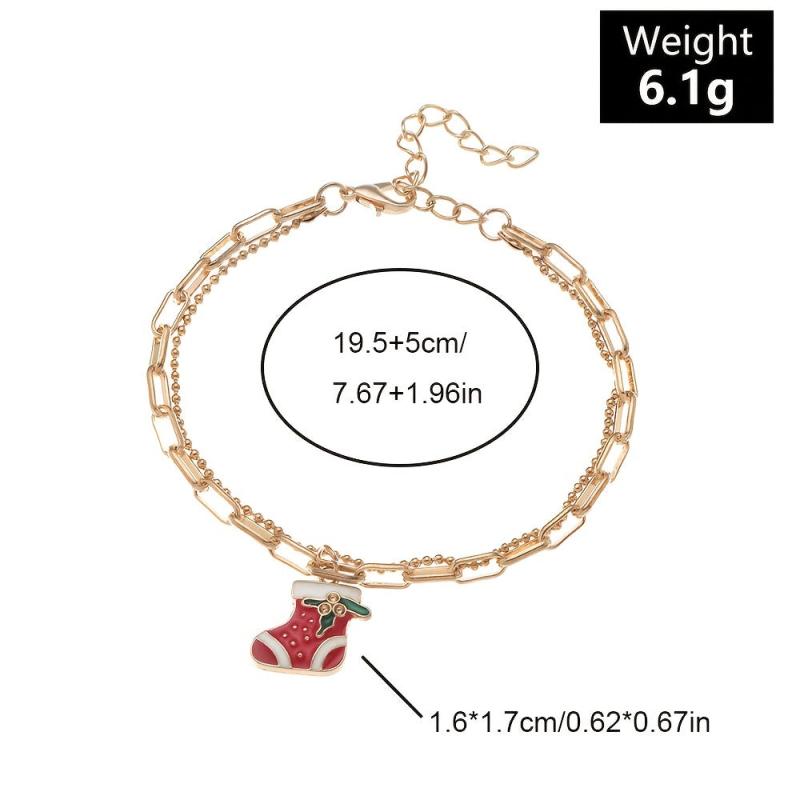 Holiday Jewelry Set Japanese Chain Pendant Christmas Bracelet