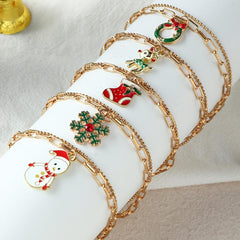 Holiday Jewelry Set Japanese Chain Pendant Christmas Bracelet