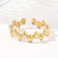 Geometric Polka Dot Stainless Steel Open Ring