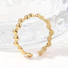 Geometric Polka Dot Stainless Steel Open Ring