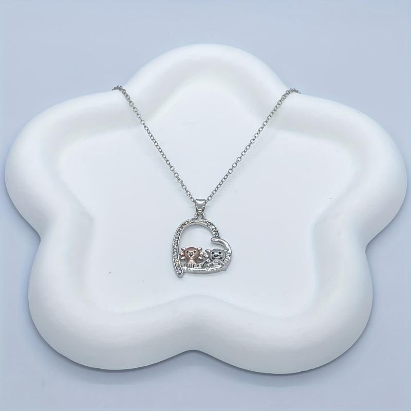 Charming Axolotl Heart Pendant Necklace - Axolotl Jewelry Gift