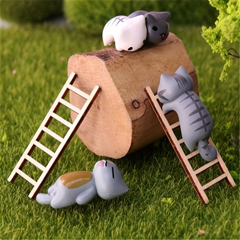 Mini Wooden Ladder for Painting Decorating Staining Fairy Home Decor