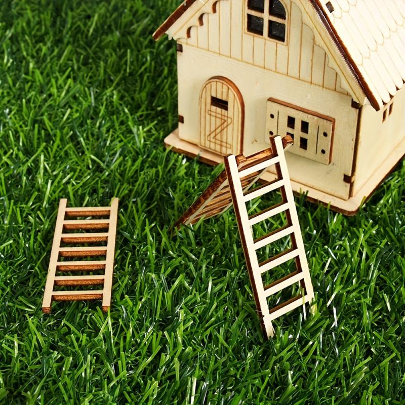 Mini Wooden Ladder for Painting Decorating Staining Fairy Home Decor