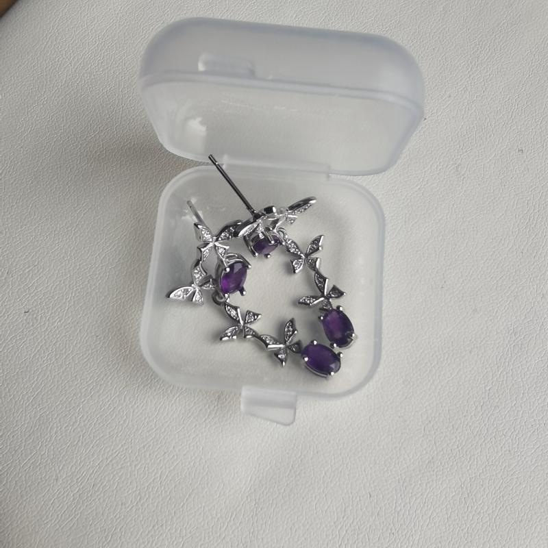 Natural Amethyst Butterfly Earrings - Perfect Gift for Women