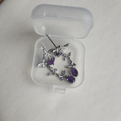Natural Amethyst Butterfly Earrings - Perfect Gift for Women