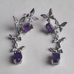 Natural Amethyst Butterfly Earrings - Perfect Gift for Women