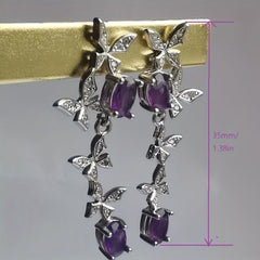 Natural Amethyst Butterfly Earrings - Perfect Gift for Women