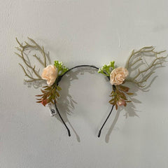 Christmas Deer Horn Hair Band Party Forest Series Elk Feather Glowing Hair Band