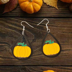 Cartoon Funny Acrylic Pumpkin Earrings for Thanksgiving