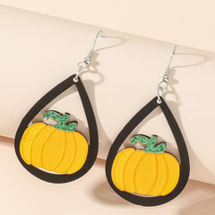 Cartoon Funny Acrylic Pumpkin Earrings for Thanksgiving