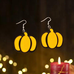 Cartoon Funny Acrylic Pumpkin Earrings for Thanksgiving