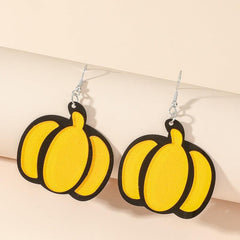 Cartoon Funny Acrylic Pumpkin Earrings for Thanksgiving