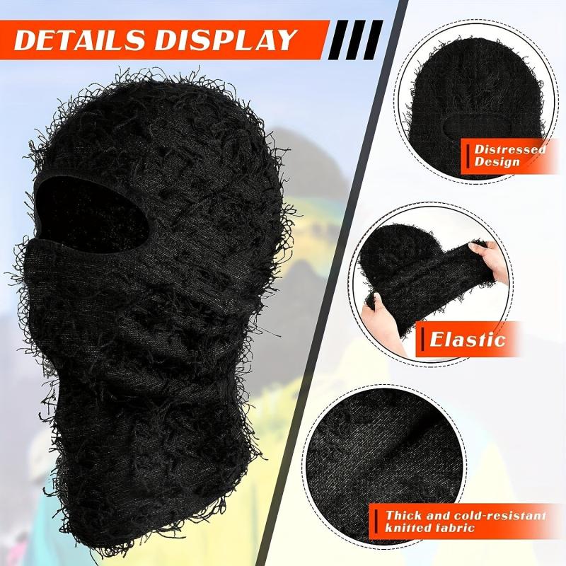 Distressed Balaclava Full Face Ski Mask Knitted Balaclava Ski Mask
