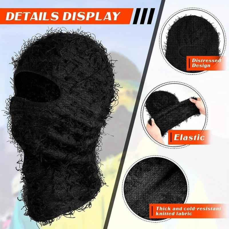 Distressed Balaclava Full Face Ski Mask Knitted Balaclava Ski Mask