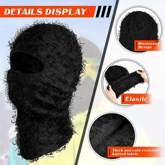 Distressed Balaclava Full Face Ski Mask Knitted Balaclava Ski Mask